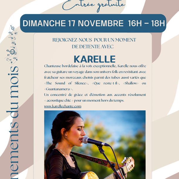 Concert à l'hôtel le Boïate - Karelle